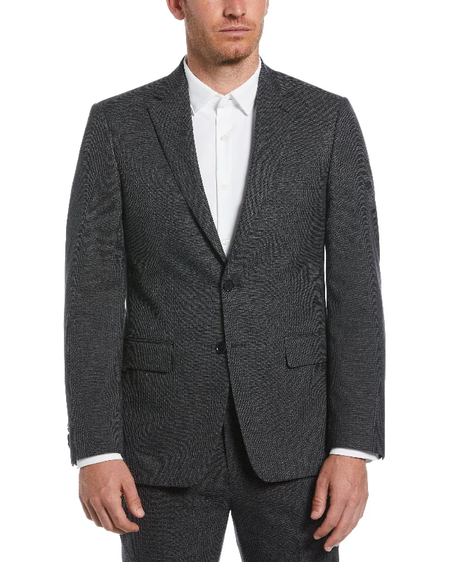 Comfortable Jeans Slim Fit Notch Lapel Houndstooth Suit Jacket