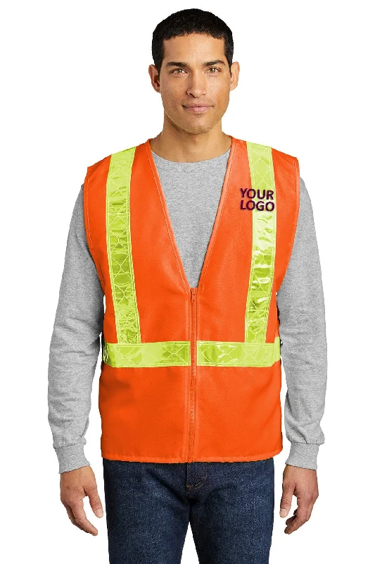 Trendy Outerwear Port Authority Enhanced Visibility Branded Vests, Safety Orange/ Reflective