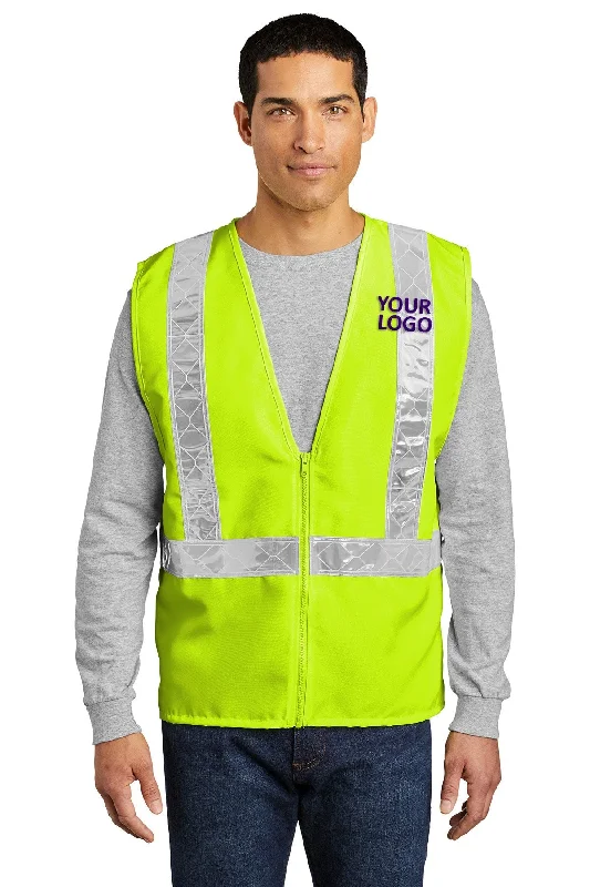 Sporty Sweaters Port Authority Enhanced Visibility Branded Vests, Safety Yellow/ Reflective