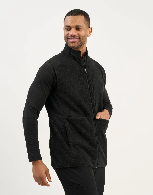 Warm Hoodies Essential Fleece Vest - Black