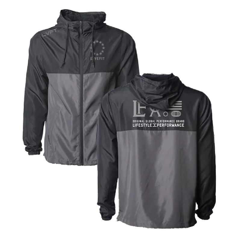 Street Style Pants Hardline Windbreaker- Black/Grey