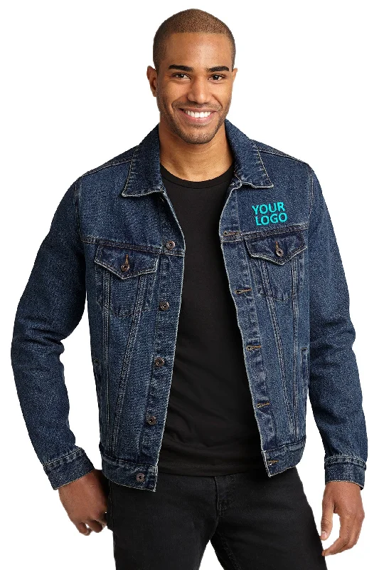 Practical Shirts Port Authority Denim Custom Jackets, Denim Blue