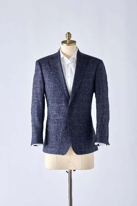 Active Gear Signature Blue Check Cashmere-Silk Jacket