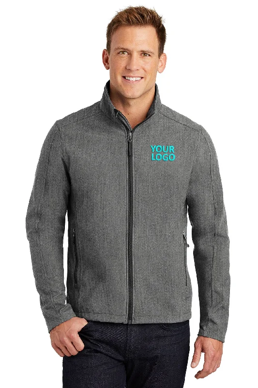 Trendy Hoodies Port Authority Core Soft Shell Customized Jackets, Pearl Grey Heather