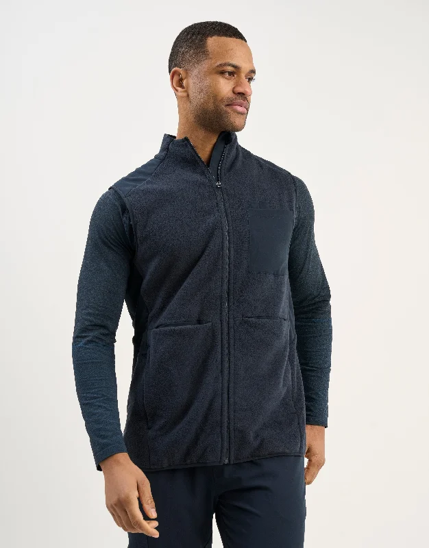 Fashion Suits Essential Fleece Vest - Midnight Navy