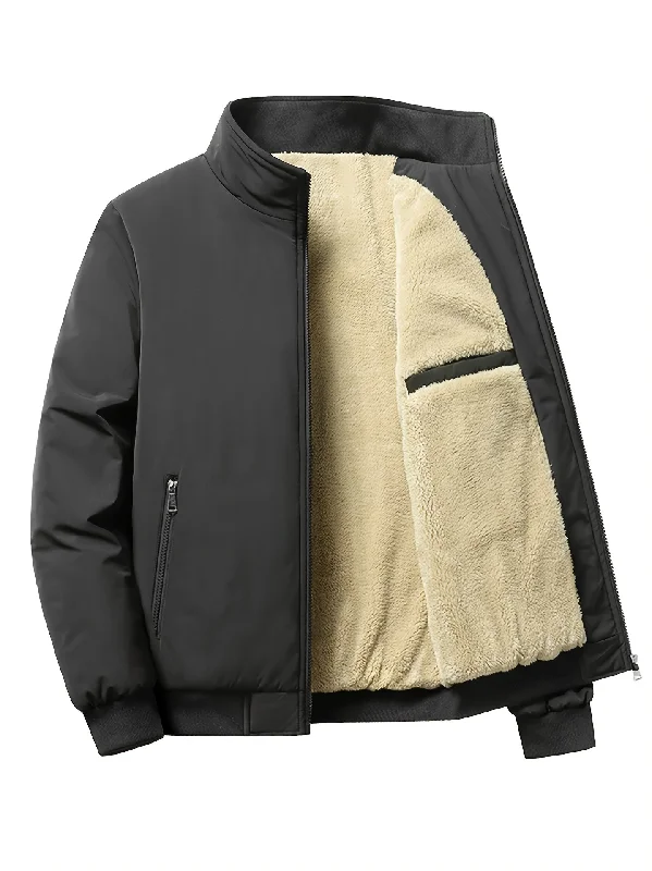 Casual Suits Men's Fleece Jacket With Zipped Pockets For Winter Jacket