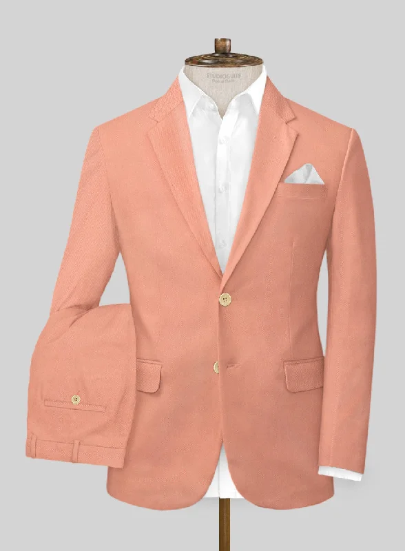 Warm Layers Scabal Peach Cotton Stretch Suit