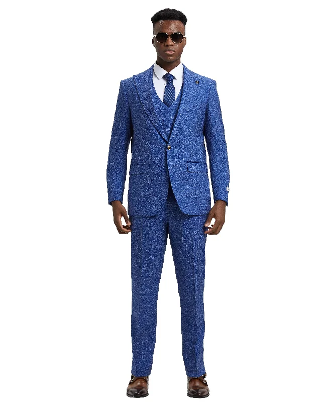 Functional Pants Stacy Adams Hybrid-Fit Vested Suit, Windowpane Blue