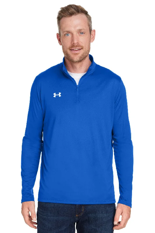 Trendy Pants Under Armour Mens Team Tech Moisture Wicking 1/4 Zip Sweatshirt - Royal Blue