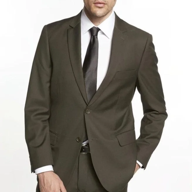 Smart Jackets New York Man Italian Designer Olive 2 Piece Suit (available in Slim or Modern fit)