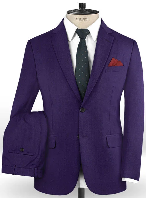 Relaxed Tops Scabal Eggplant Wool Suit