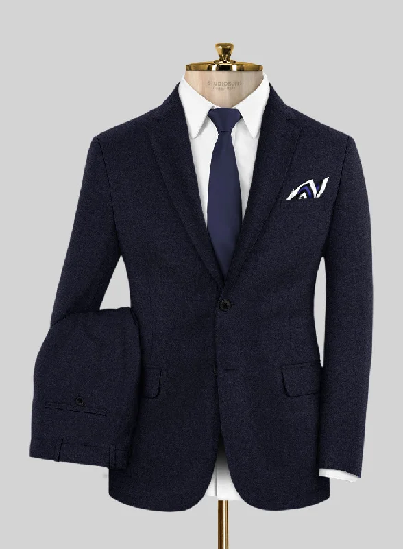 Fashionable T-shirts Italian Turna Jet Blue Flannel Suit