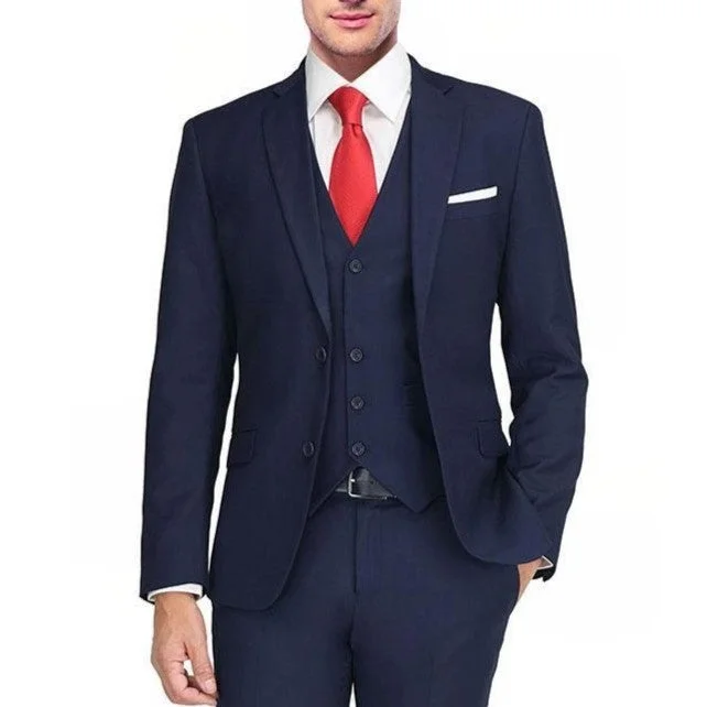 Comfortable Hoodies New York Man Italian Designer Ink Blue 2 Piece Suit (available in Slim or Modern fit)