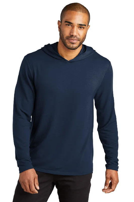 Fashion Shirts Port Authority Mens Microterry Snag Resistant Hooded Sweatshirt Hoodie - River Navy Blue