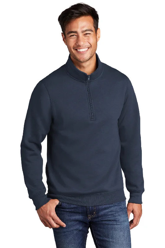 Comfortable Hoodies Port & Company Mens Core Fleece 1/4 Zip Sweatshirt - Navy Blue