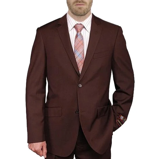 Practical Shirts New York Man Italian Designer Brown 2 Piece Suit (Modern Fit Only)