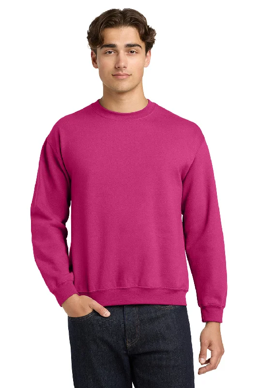 Casual Layers Gildan Mens Pill Resistant Fleece Crewneck Sweatshirt - Heliconia Pink