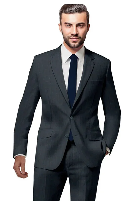 Trendy Outerwear Dark Grey Prince of Wales Check Suit - A Timeless Classic