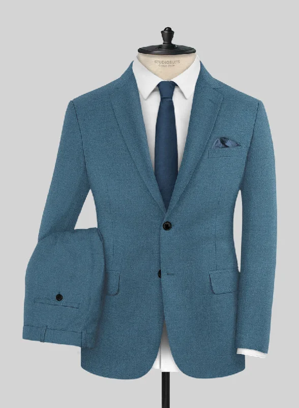 Trendy Layers Marco Stretch Rich Blue Wool Suit