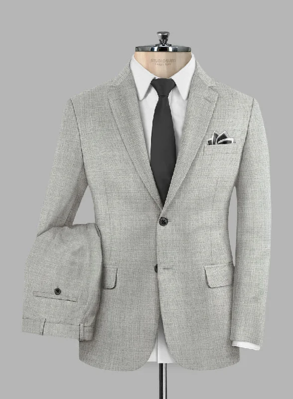 Trendy Pants Fresco Light Gray Wool Suit