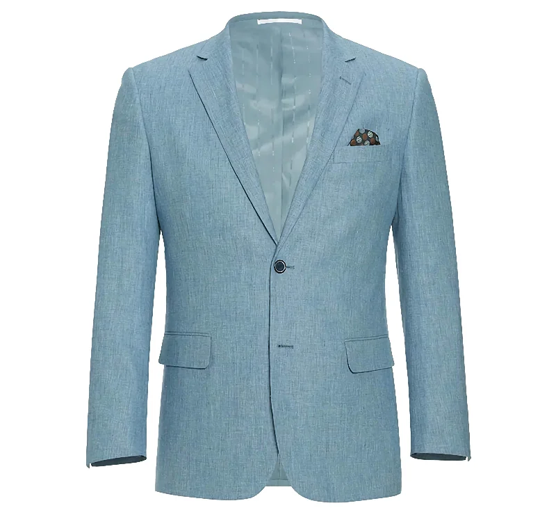 Stylish Shirts Light Blue 2 Piece Suit Notch Lapel Slim Fit