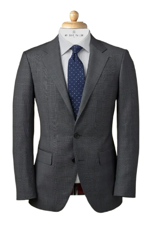 Comfortable Sweatshirts Grey Prince of Wales Check Suit