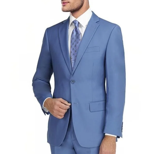 Simple Jeans New York Man Italian Designer Light Blue 2 Piece Suit (available in Slim or Modern fit)