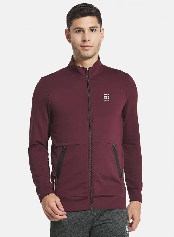 Sleek Tops Men Maroon Solid Sweatshirt