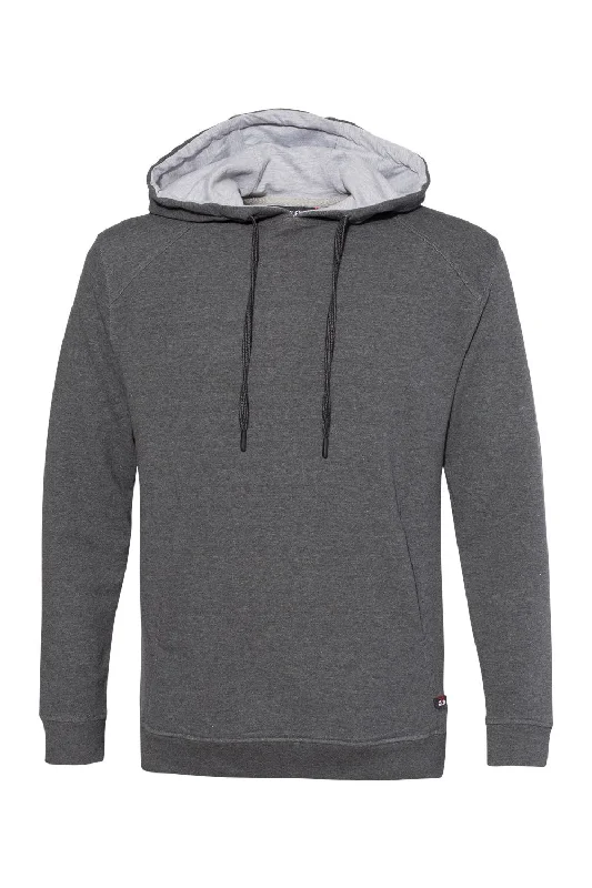 Sporty Accessories Badger Mens FitFlex Moisture Wicking Hooded Sweatshirt Hoodie w/ Pouch Pocket - Charcoal Grey - Closeout