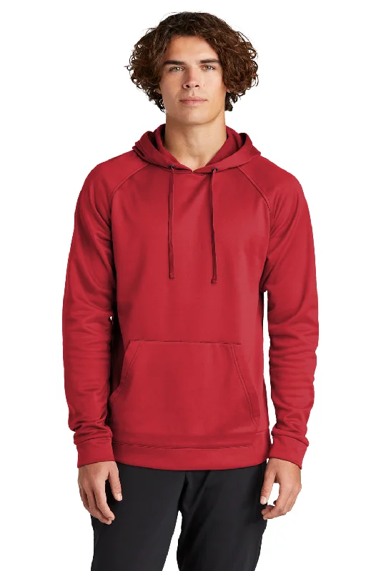 Stylish Shorts Sport-Tek Mens Re-Compete Fleece Anti Static Hooded Sweatshirt Hoodie w/ Pouch Pocket - True Red