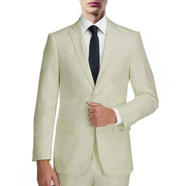 Relaxed Tops New York Man Italian Designer Off White 2 Piece Suit (available in Slim or Modern fit)