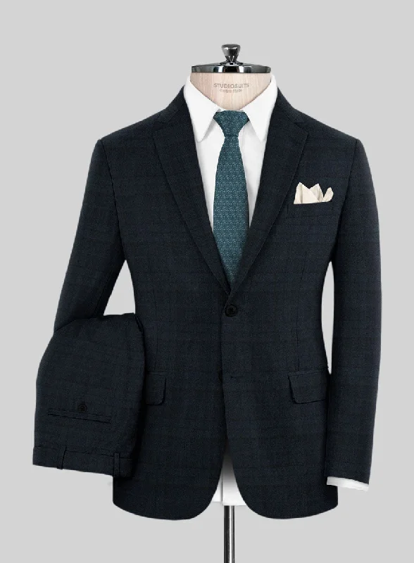 Stylish Shirts Caccioppoli Ellian Blue Green Wool Suit