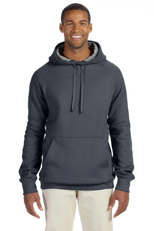 Simple Jackets Hanes Mens Nano Fleece Hooded Sweatshirt Hoodie w/ Pouch Pocket - Heather Charcoal Grey - Closeout