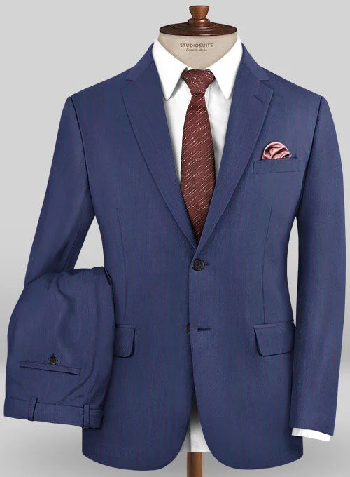 Classic Accessories Caccioppoli Sun Dream Oro Ink Blue Wool Silk Suit