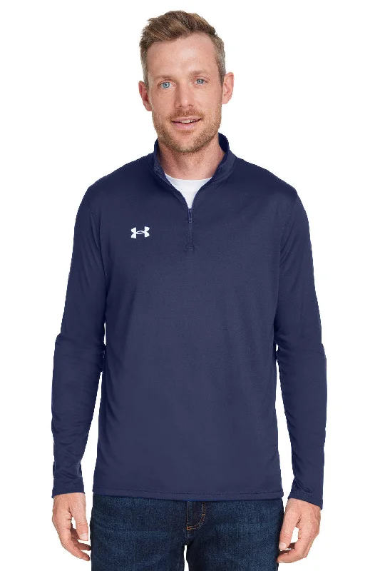 Comfortable Suits Under Armour Mens Team Tech Moisture Wicking 1/4 Zip Sweatshirt - Midnight Navy Blue