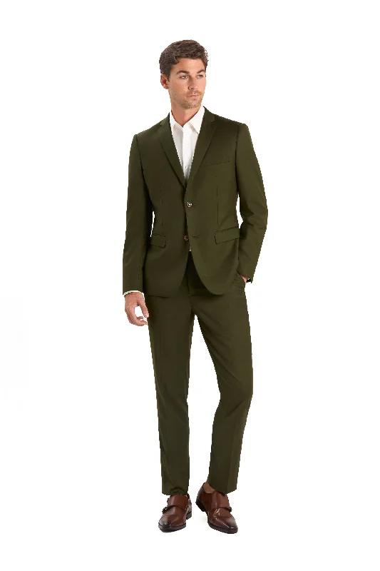 Classic Shirts Olive Green 2 Button Suit