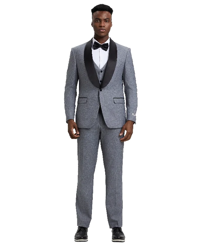 Casual Layers Stacy Adams Hybrid-Fit Vested Tuxedo, Grey