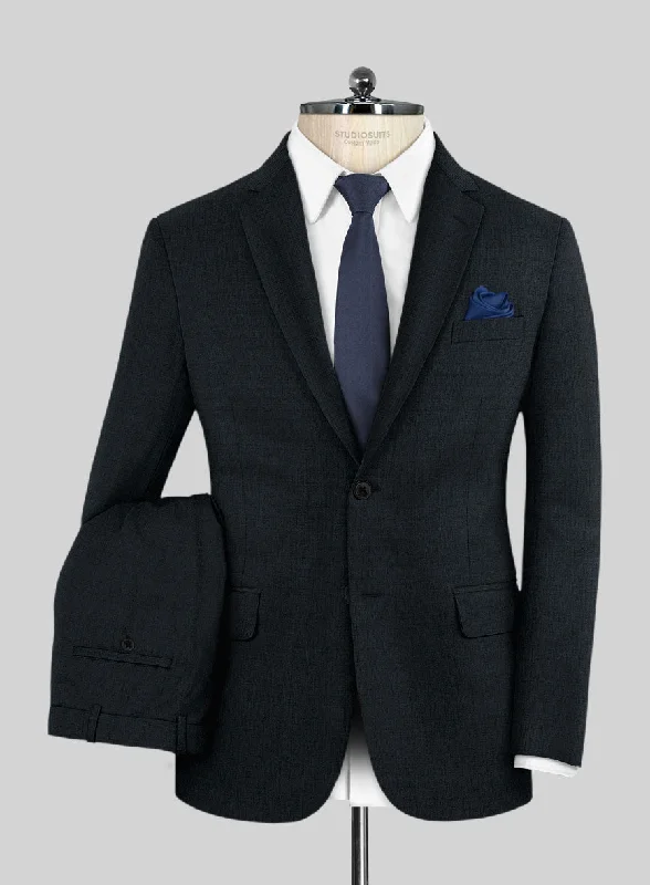 Comfortable Suits Lanificio Zegna Trofeo Jolge Dark Blue Checks Wool Suit