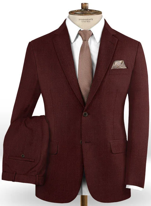 Casual Tops Scabal Wine Wool Suit