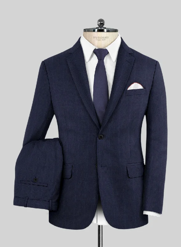 Smart Jackets Lanificio Zegna Electa Casiri Blue Checks Wool Suit