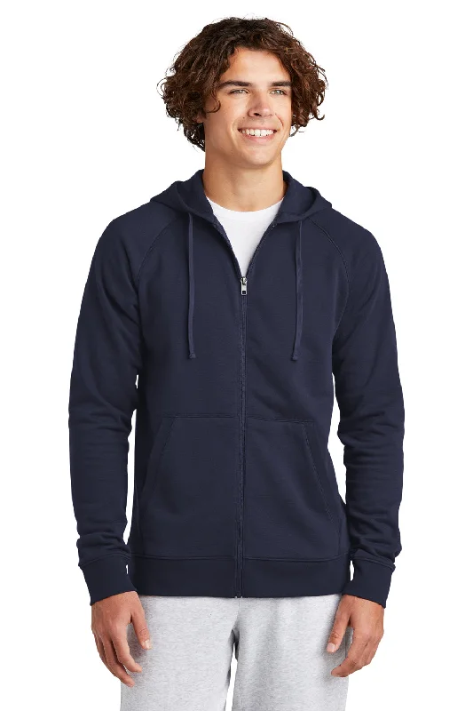 Practical Hoodies Sport-Tek Mens Drive Fleece Full Zip Hooded Sweatshirt Hoodie w/ Pockets - True Navy Blue