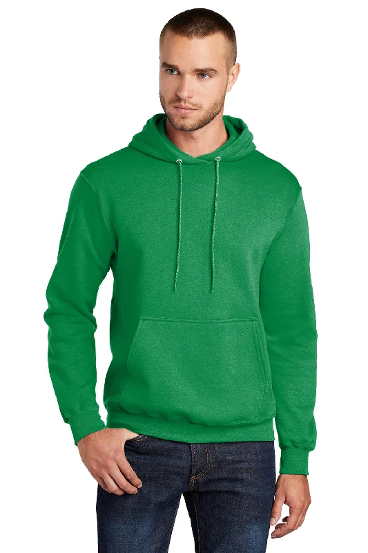 Trendy Footwear Port & Company Mens Core Pill Resistant Fleece Hooded Sweatshirt Hoodie w/ Pouch Pocket - Kelly Green