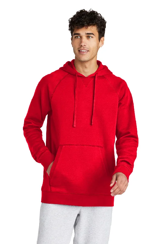 Smart Denim Sport-Tek Mens Drive Fleece Hooded Sweatshirt Hoodie w/ Pouch Pocket - True Red