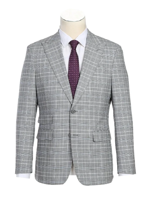 Basic Hoodies White Smoke Plaid Suit