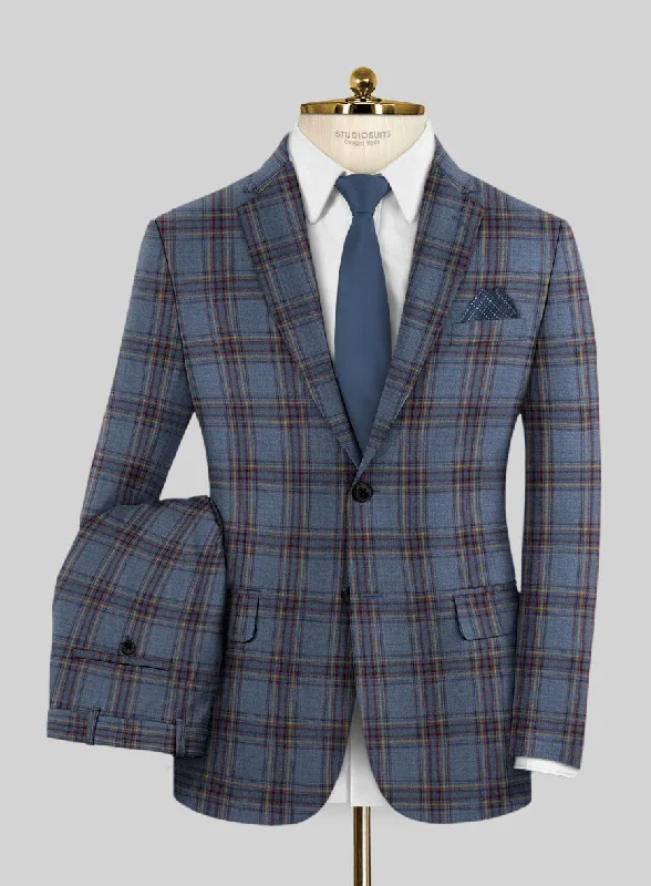 Everyday Footwear Reda Pale Aqua Checks Wool Suit