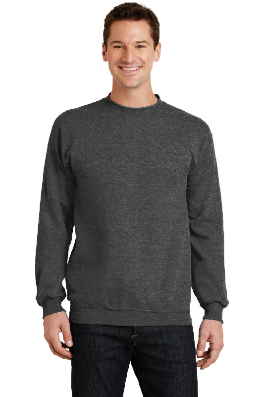 Classic Footwear Port & Company Mens Core Pill Resistant Fleece Crewneck Sweatshirt - Heather Dark Grey