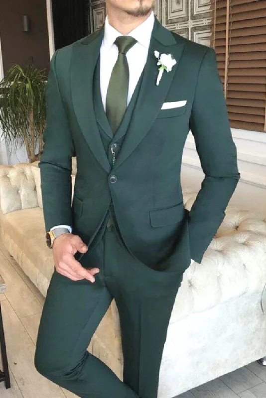 Trendy Layers Men Teal Green Three Piece Suit Formal Fashion Groomsmen Stylish Wedding Suit bespoke tailoring