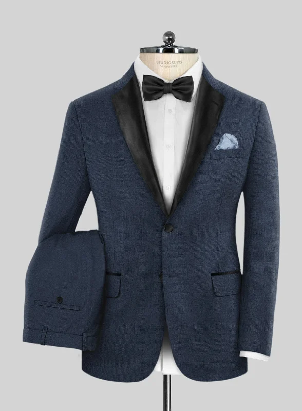 Trendy Hoodies Napolean Ink Blue Wool Tuxedo Suit