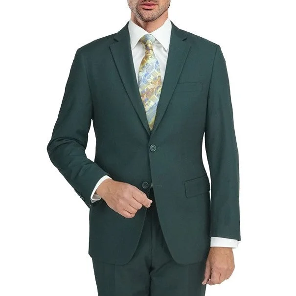 Trendy Outerwear New York Man Italian Designer Hunter Green 2 Piece Suit (available in Slim or Modern fit)