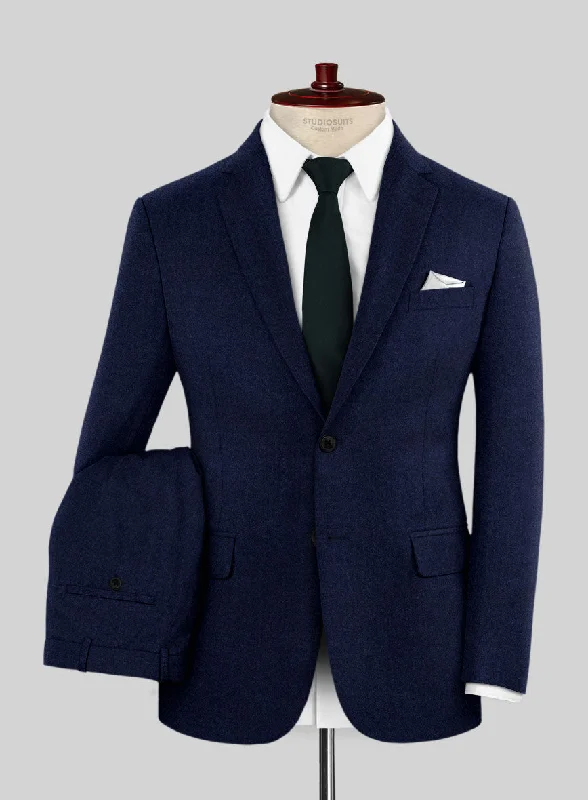 Simple Pants Scabal Sapphire Cobalt Blue Wool Suit